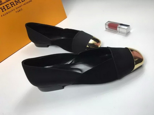 HERMES Shallow mouth flat shoes Women--008